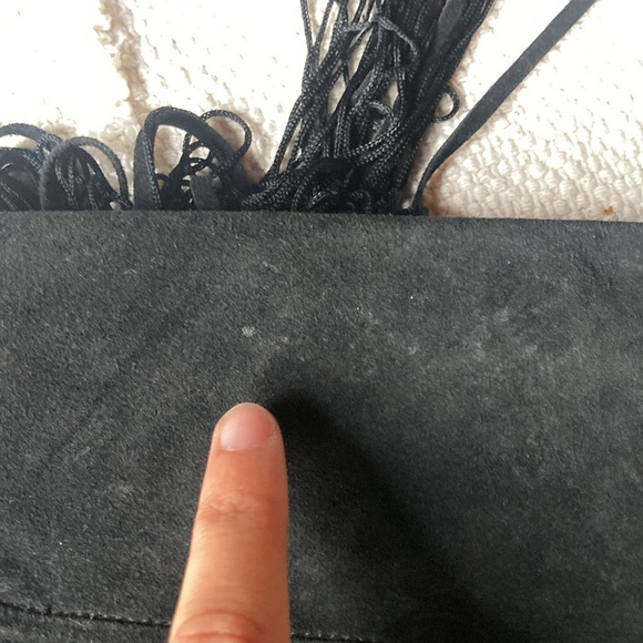 Embroidered Suede Fringe Clutch - Picture 11 of 11